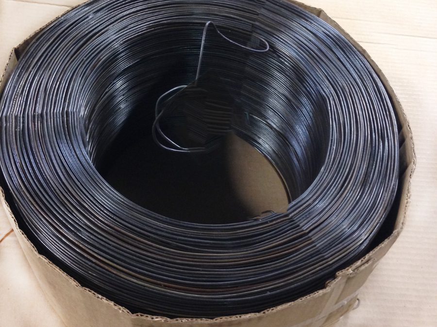 Boxed black annealed baler wire coils from The Fine Twine Co.